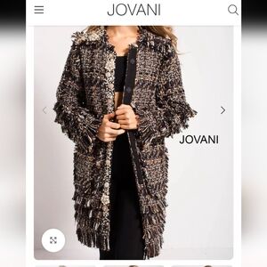 Jovani Multicolor Tweed Coat